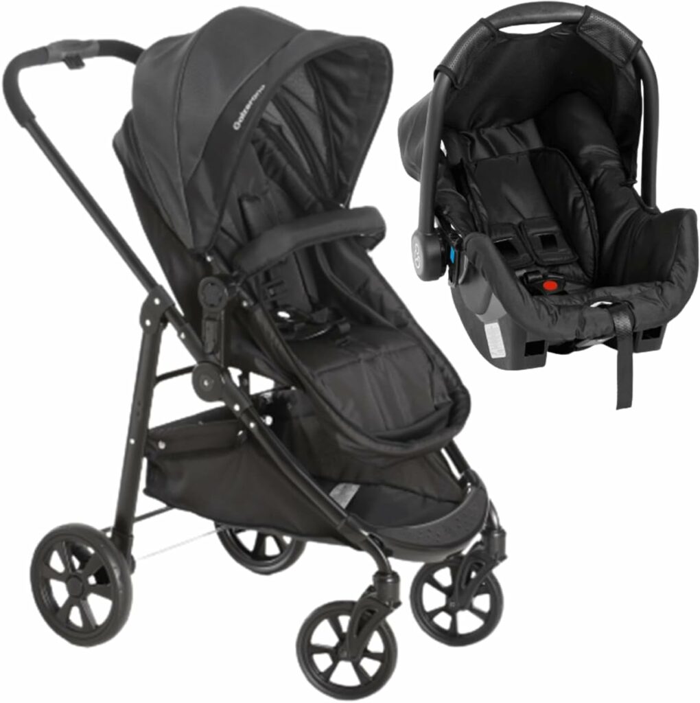 Carrinho de Bebe Galz Olympus com Bebe Conforto New Black